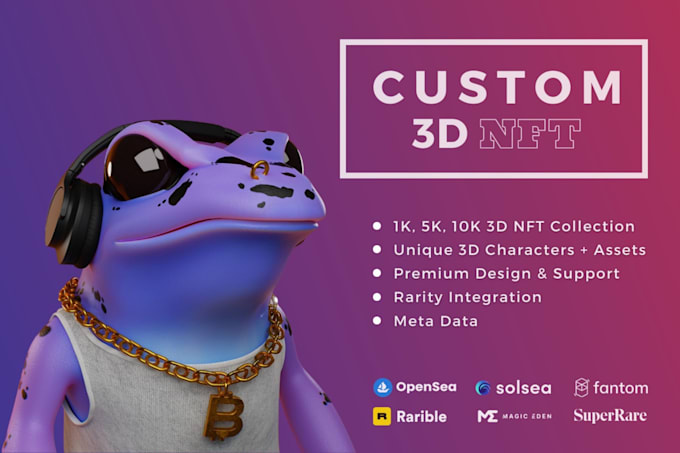 create custom 3d nft art collection and animation