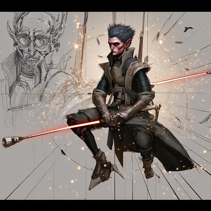 Draw sci fi or fantasy concept art illustration characters by Gexguin ...