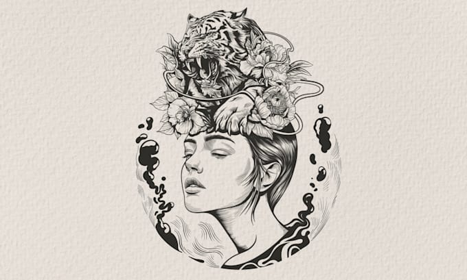 create unique artistic hand drawn pen and ink illustrations