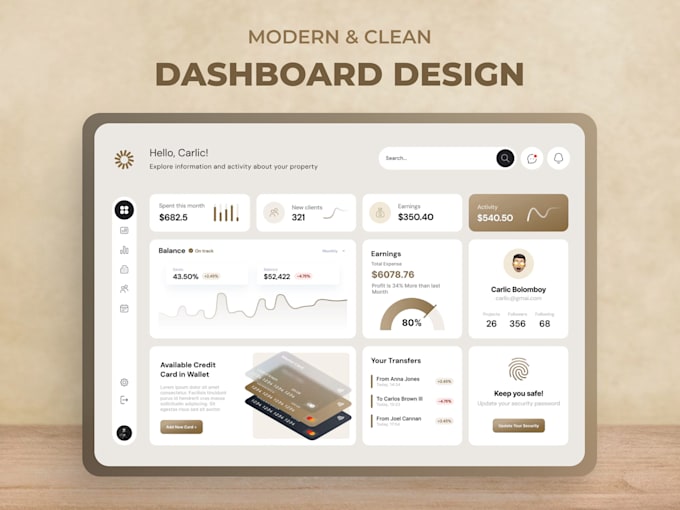 design modern figma website, dashboard or mobile app UI UX