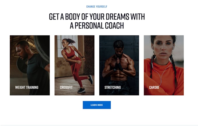 design fitness trainer, yoga, nutrition, weightloss website
