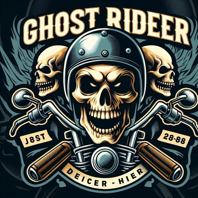 design high quality ghost rider mascot logo with t shirt design
