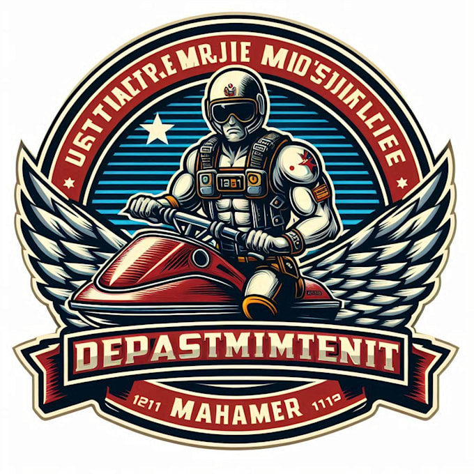 design high quality jet ski vintage logo with t shirt design