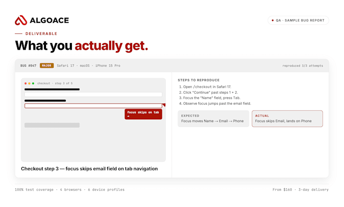 do QA testing and quality assurance for your web app or website