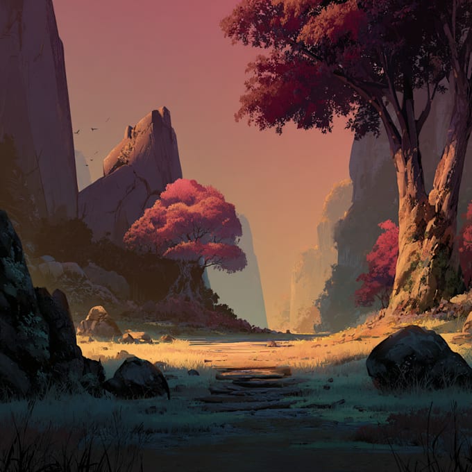 do a fantasy environment concept art oc sci fi art