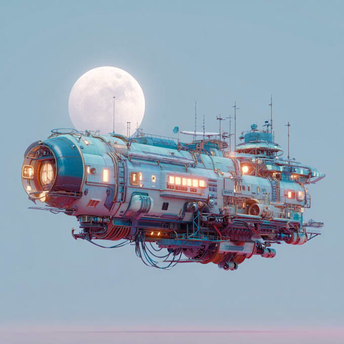 create scifi vehicle design and spaceship concept art