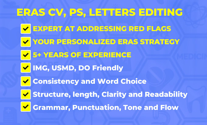 deep edit and upgrade your eras CV, residency application,  personal statement