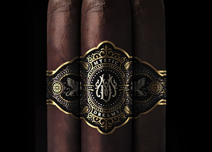 do modern cigar label, cigar band, cigar ring and cigar box logo design