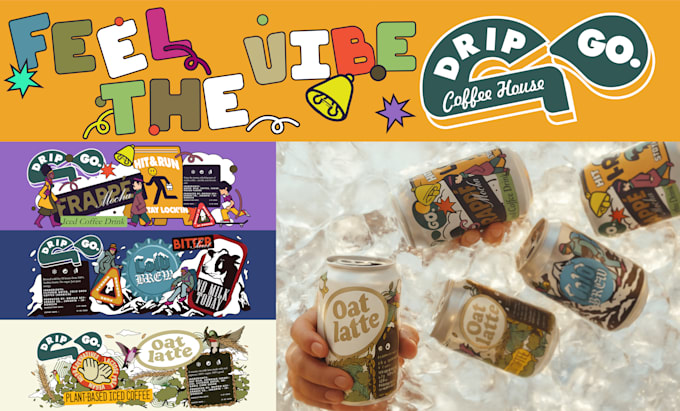 create illustrative label design or product packaging
