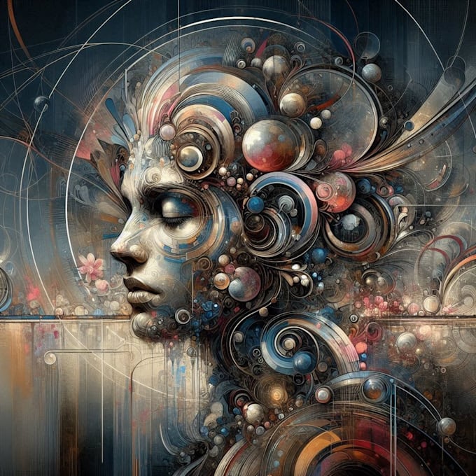 create an abstract geometric digital art