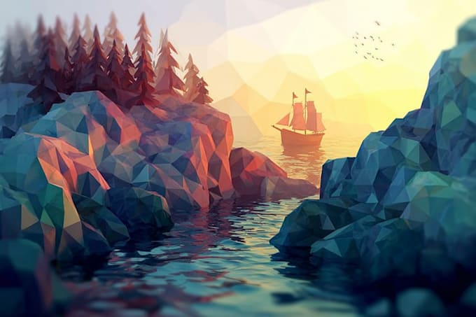 create stunning low poly vector illustrations