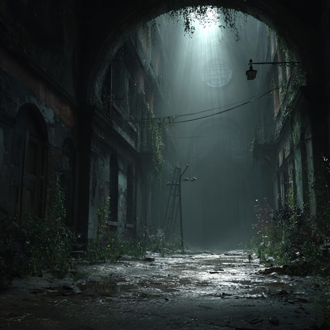 do mystical horror dark environment concept art or landscape