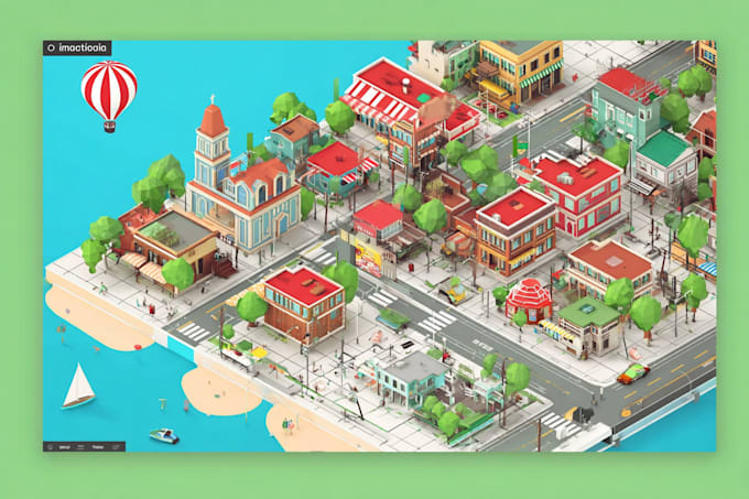 design 2d flat and 3d isometric map