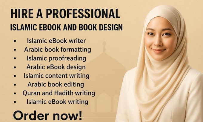 write islamic ebook, arabic book formatting, proofreading, arabic book design