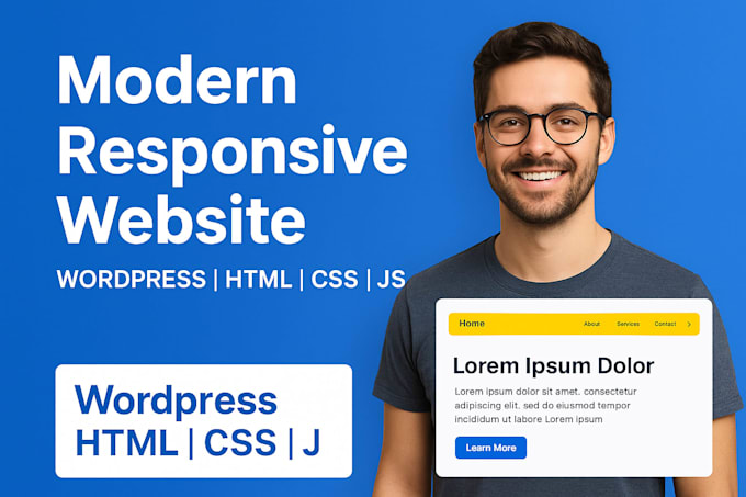 create a modern and responsive website using custom HTML CSS