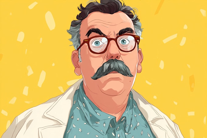 cartoon flat vector avatar or portrait