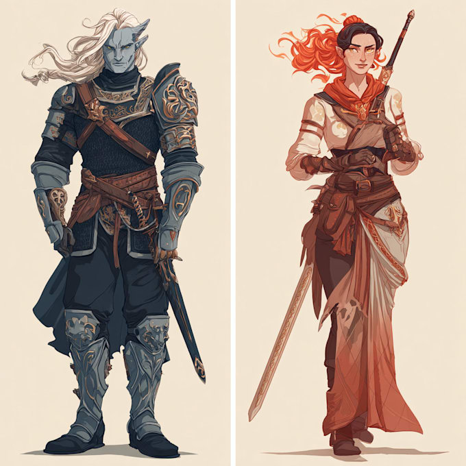 dnd character art and character design