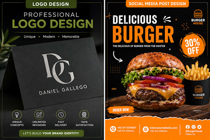 make unique and creative posters for social media logo