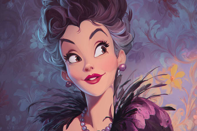 do cute disney cartoon portrait
