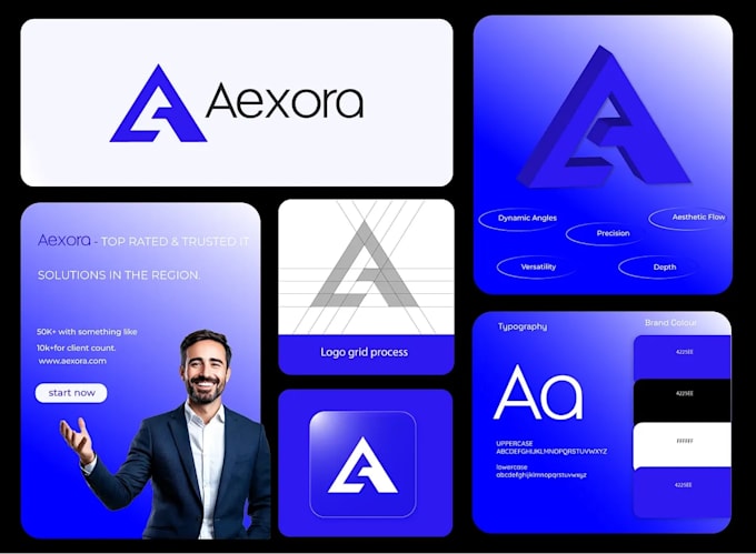 professional and modern logo with full branding kit