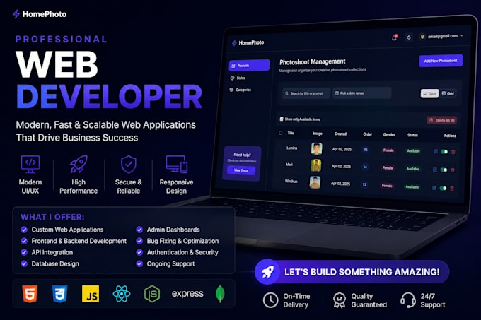 be your web developer, and mobile app