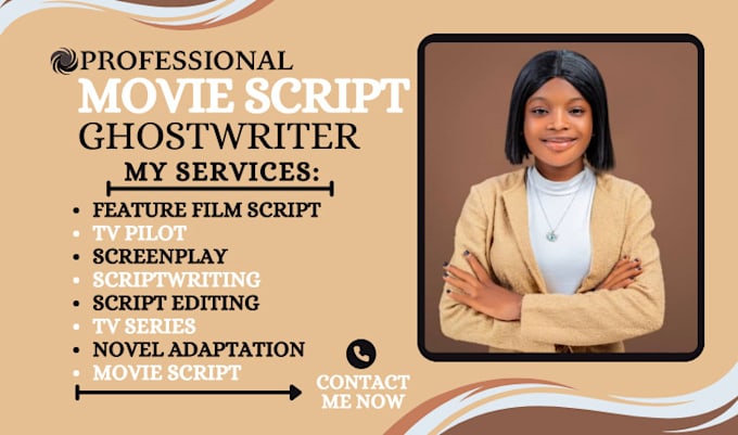 be your screenwriter, screenplay, tv series, comedy script, movie script writing
