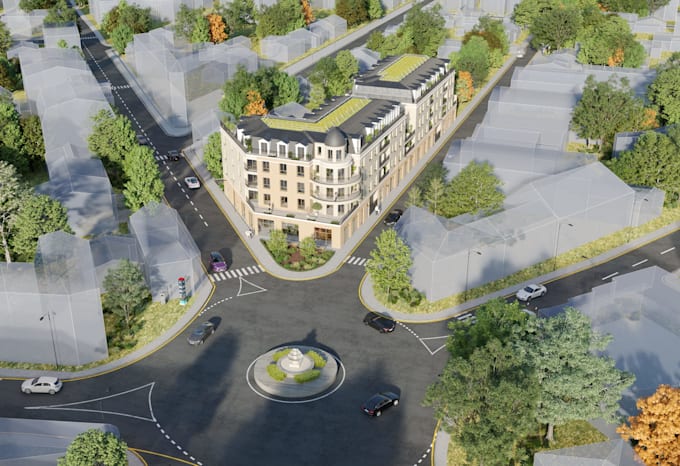 create 3d exterior rendering and architectural visualisation