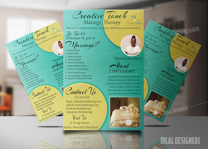 design eye catching flyers, posters, or brochures