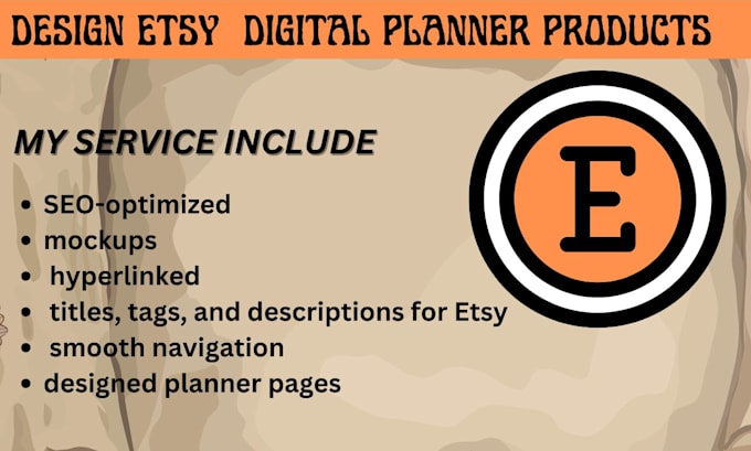 design etsy  digital planner products hyperlinked planner etsy seo