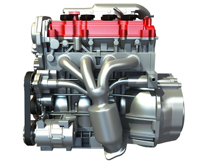 3d generic car engine, 3d mechanical part spare part design, automobile ...