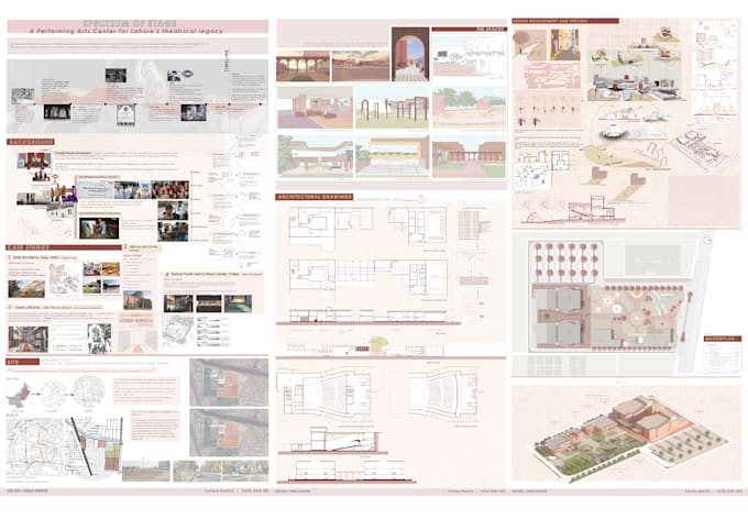 design creative architectural sheets, layouts and presentation boards