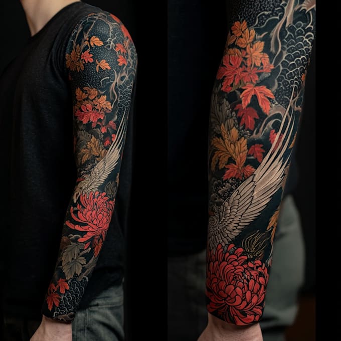 create custom tattoo design, tattoo sleeve