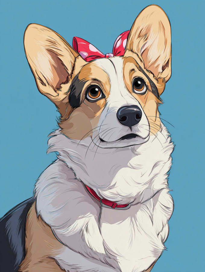 make disney pets portrait illustration in disney style