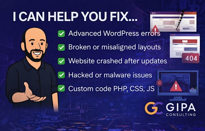 fix broken or hacked wordpress websites and critical issues