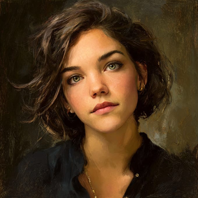 Realistic digital portrait art in oil painting style by Salasraani | Fiverr