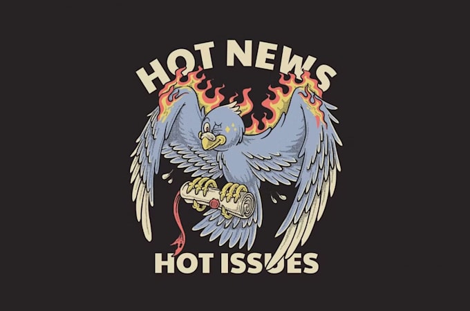 design vintage dark art phoenix bird logo