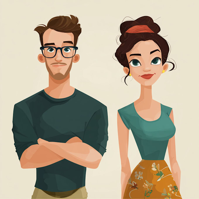 Create flat 2d characters in high resolution vector graphics by ...