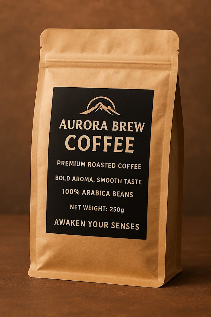 create minimal and luxury coffee packaging and label design