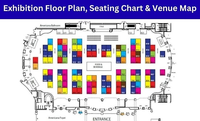 create a custom exhibition floor plan, seating chart, and event venue map