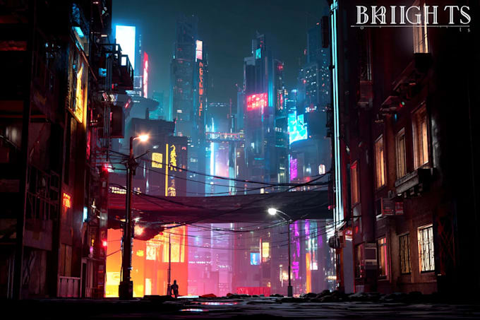 Do sci fi illustration of futuristic cyberpunk city by Kosiemalo | Fiverr