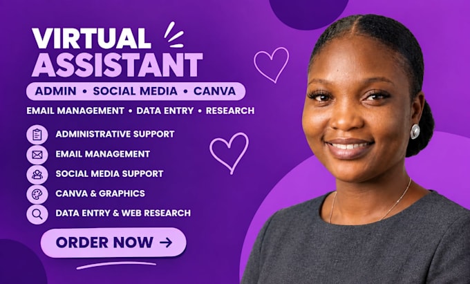 be your executive virtual assistant for email, admin and social media support