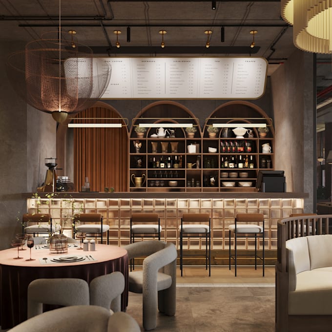 Create a full interior design project for your restaurant, cafe, office ...