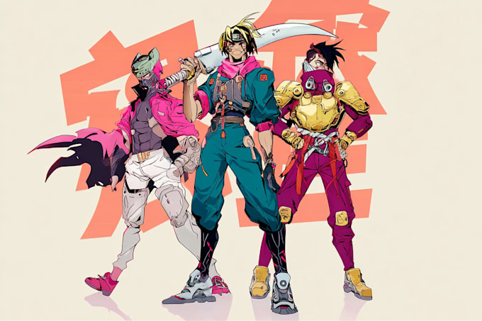 design anime character , cyberpunk character