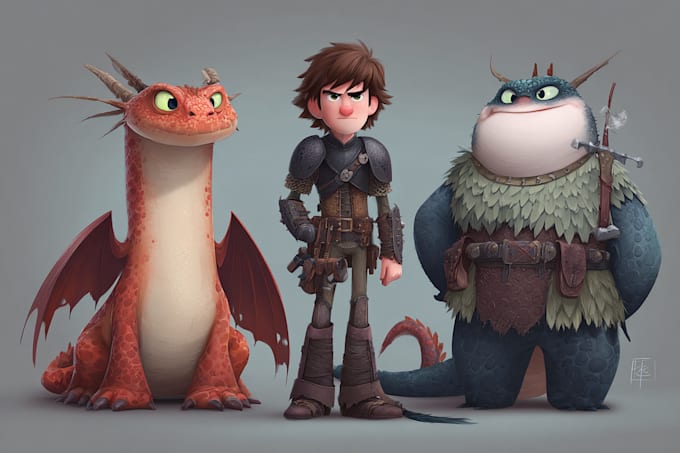 make illustrate your dragon character
