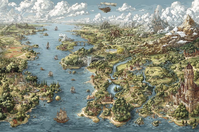 do fantasy map illustration for map