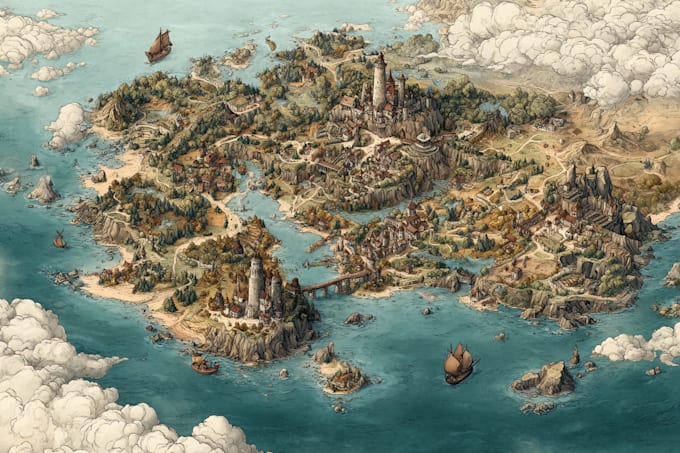 drawing your fantasy map illustration art