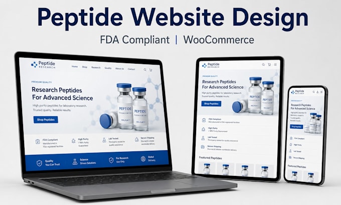build fda compliant peptide website, research peptide, sarms