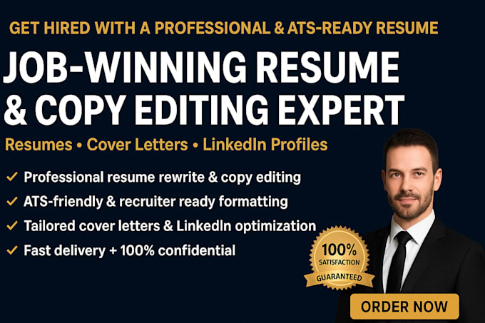 write and copy edit ats optimized resumes and cover letters for professionals
