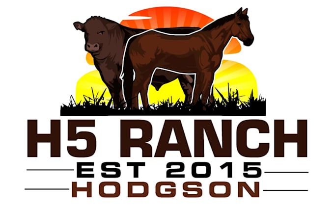 create a high quality cow and horse logo
