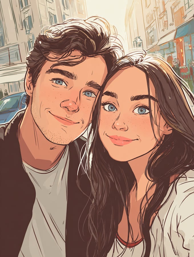 do watercolor couple portrait custom couple